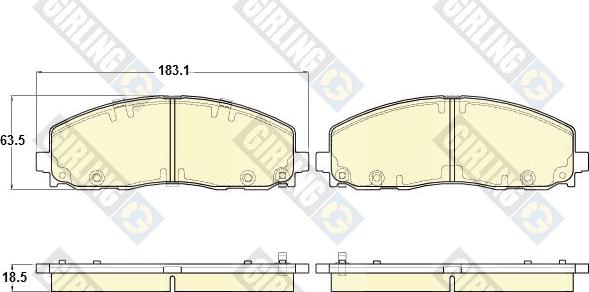 Girling 6119442 - Тормозные колодки, дисковые, комплект autospares.lv