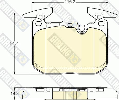 Girling 6119432 - Тормозные колодки, дисковые, комплект autospares.lv