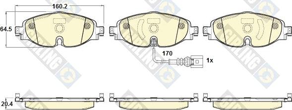 Girling 6119561 - Тормозные колодки, дисковые, комплект autospares.lv