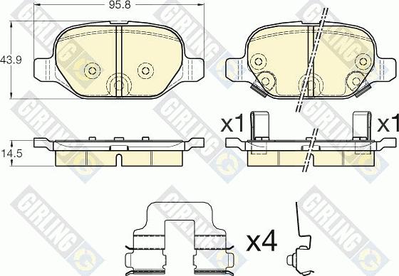 Girling 6119501 - Тормозные колодки, дисковые, комплект autospares.lv