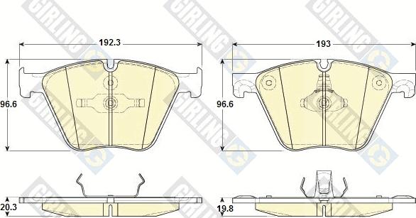 Girling 6119642 - Тормозные колодки, дисковые, комплект autospares.lv