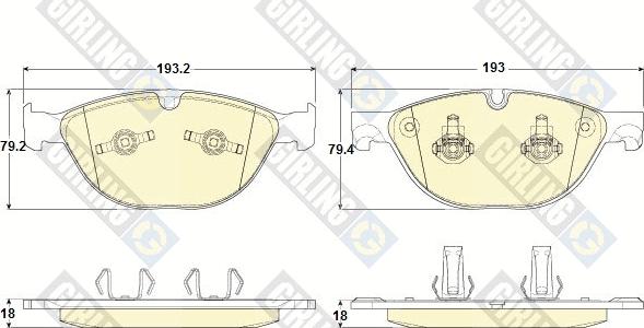 Girling 6119632 - Тормозные колодки, дисковые, комплект autospares.lv