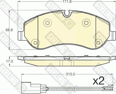 Girling 6119671 - Тормозные колодки, дисковые, комплект autospares.lv