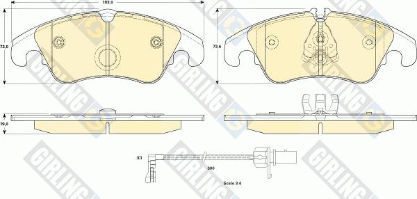 Girling 6119081 - Тормозные колодки, дисковые, комплект autospares.lv