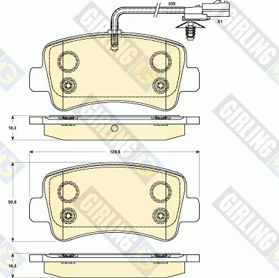 Girling 6119031 - Тормозные колодки, дисковые, комплект autospares.lv