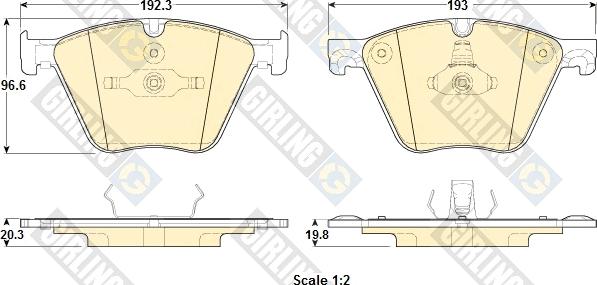 Girling 6119152 - Тормозные колодки, дисковые, комплект autospares.lv