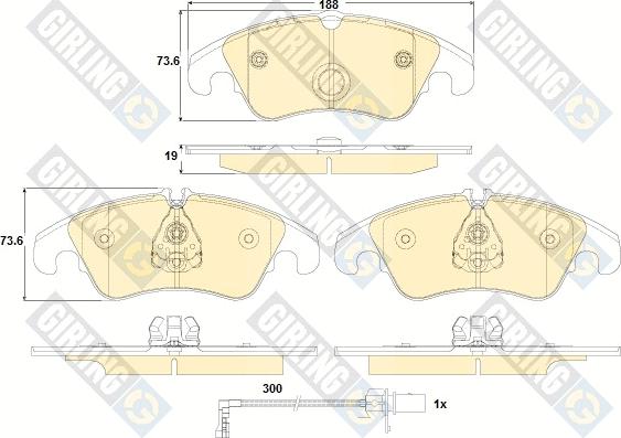 Girling 6119161 - Тормозные колодки, дисковые, комплект autospares.lv