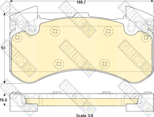 Girling 6119119 - Тормозные колодки, дисковые, комплект autospares.lv