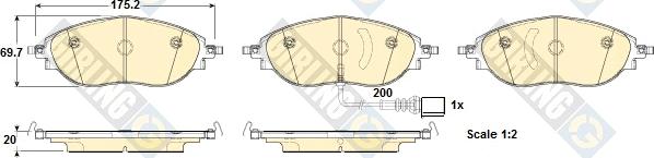 Girling 6119184 - Тормозные колодки, дисковые, комплект autospares.lv