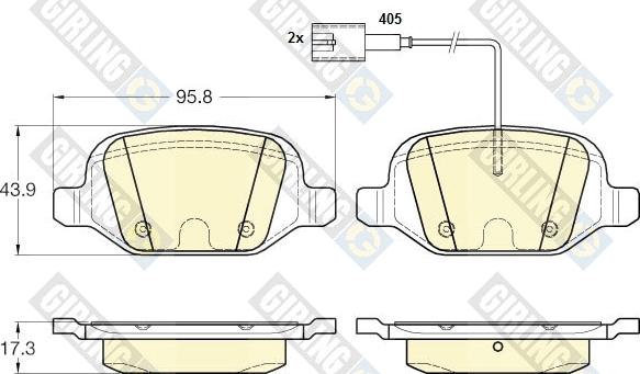 Girling 6119851 - Тормозные колодки, дисковые, комплект autospares.lv