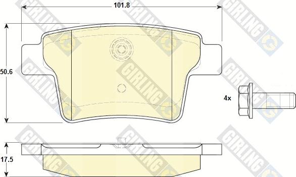 Girling 6119885 - Тормозные колодки, дисковые, комплект autospares.lv