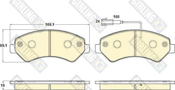 Girling 6119825 - Тормозные колодки, дисковые, комплект autospares.lv