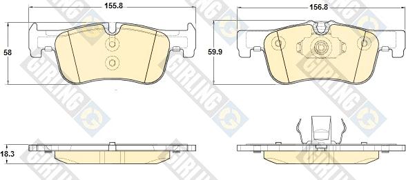 Girling 6119352 - Тормозные колодки, дисковые, комплект autospares.lv