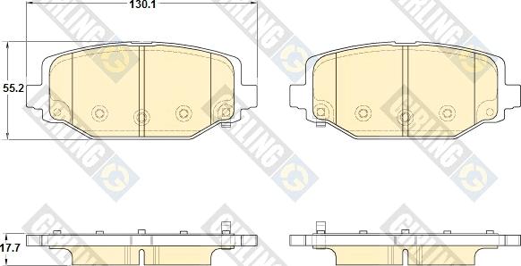 Girling 6119369 - Тормозные колодки, дисковые, комплект autospares.lv