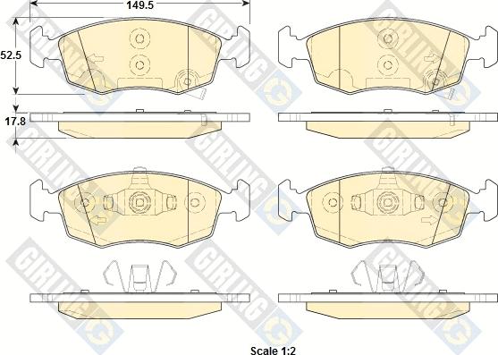 Girling 6119212 - Тормозные колодки, дисковые, комплект autospares.lv