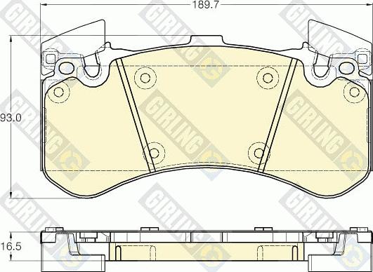 Girling 6119762 - Тормозные колодки, дисковые, комплект autospares.lv