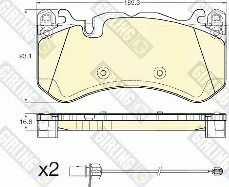 Girling 6119776 - Тормозные колодки, дисковые, комплект autospares.lv