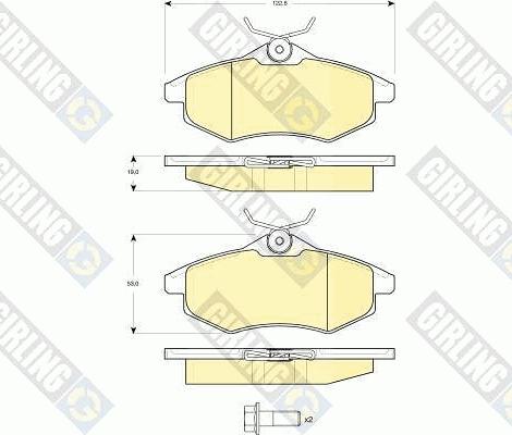 Girling 6114951 - Тормозные колодки, дисковые, комплект autospares.lv