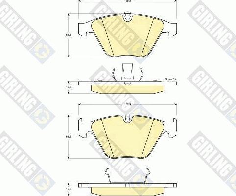 Girling 6114982 - Тормозные колодки, дисковые, комплект autospares.lv