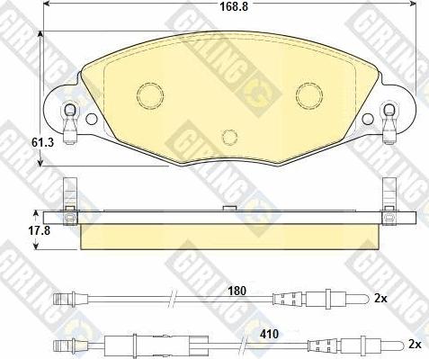 Girling 6114494 - Тормозные колодки, дисковые, комплект autospares.lv