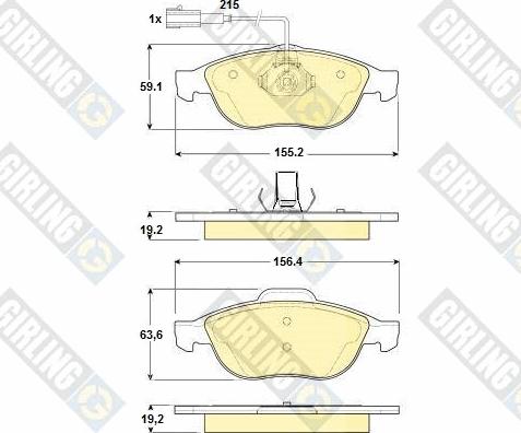 Girling 6114442 - Тормозные колодки, дисковые, комплект autospares.lv