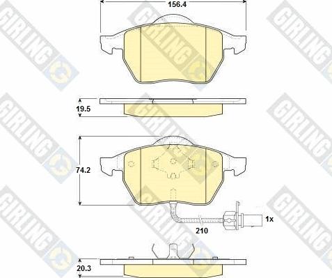 Girling 6114402 - Тормозные колодки, дисковые, комплект autospares.lv