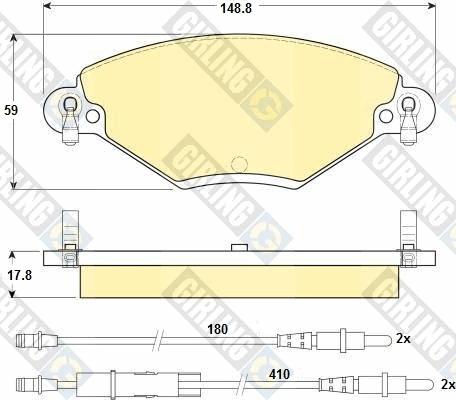 Girling 6114484 - Тормозные колодки, дисковые, комплект autospares.lv