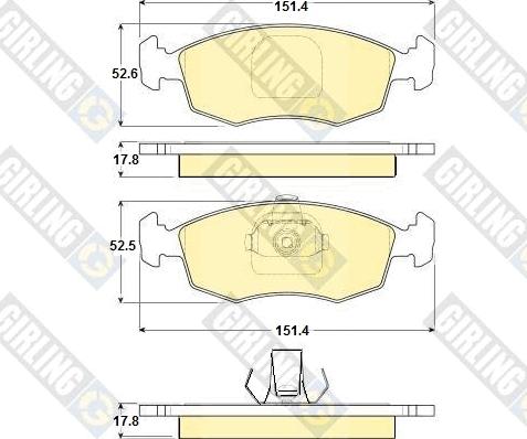 Girling 6114432 - Тормозные колодки, дисковые, комплект autospares.lv