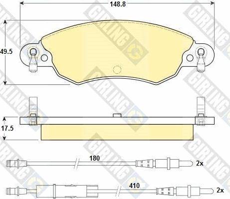 Girling 6114474 - Тормозные колодки, дисковые, комплект autospares.lv