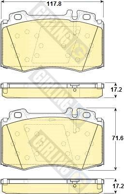 Girling 6114549 - Тормозные колодки, дисковые, комплект autospares.lv