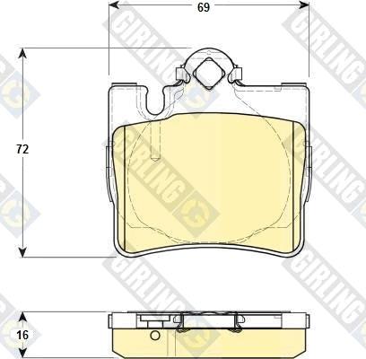 Girling 6114552 - Тормозные колодки, дисковые, комплект autospares.lv