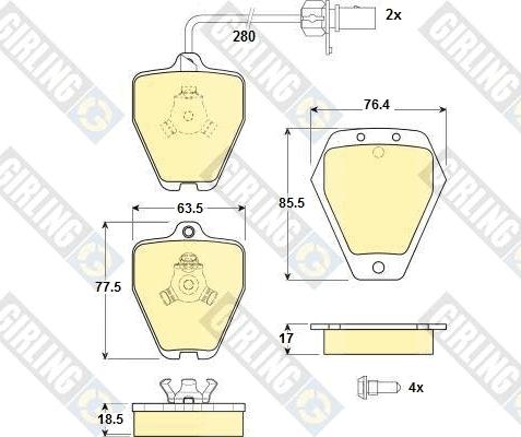 Girling 6114511 - Тормозные колодки, дисковые, комплект autospares.lv