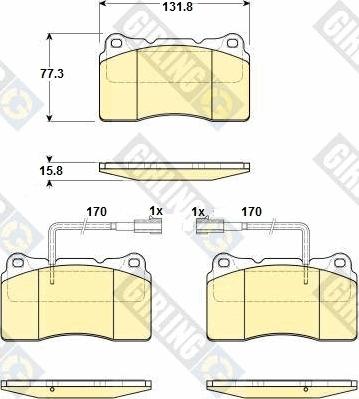 Girling 6114539 - Тормозные колодки, дисковые, комплект autospares.lv