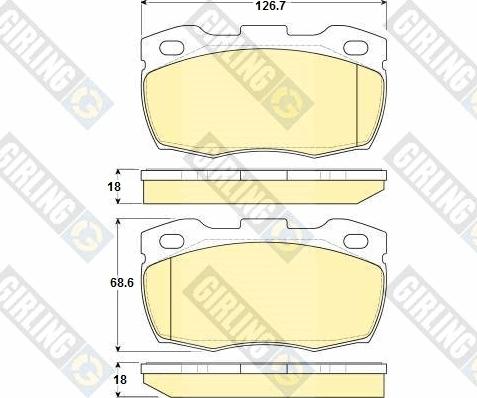 Girling 6114526 - Тормозные колодки, дисковые, комплект autospares.lv