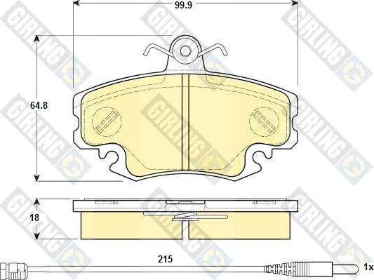 Girling 6114651 - Тормозные колодки, дисковые, комплект autospares.lv