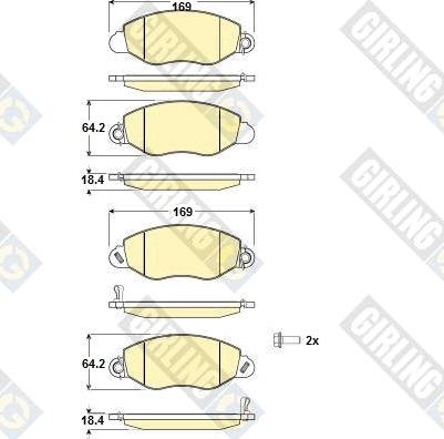 Girling 6114614 - Тормозные колодки, дисковые, комплект autospares.lv