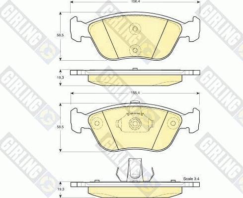 Girling 6114062 - Тормозные колодки, дисковые, комплект autospares.lv