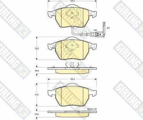 Girling 6114032 - Тормозные колодки, дисковые, комплект autospares.lv