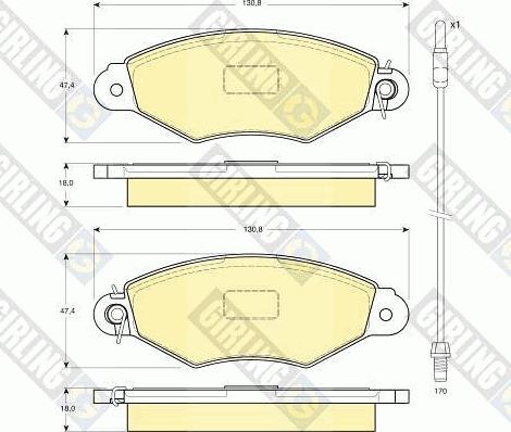 Girling 6114024 - Тормозные колодки, дисковые, комплект autospares.lv