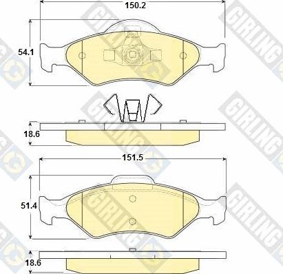 Girling 6114182 - Тормозные колодки, дисковые, комплект autospares.lv