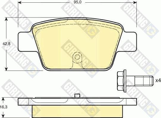 Girling 6114854 - Тормозные колодки, дисковые, комплект autospares.lv