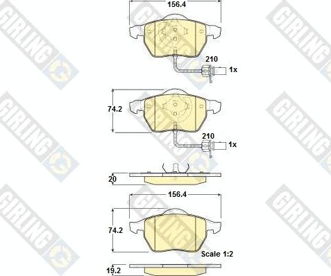 Girling 6114882 - Тормозные колодки, дисковые, комплект autospares.lv