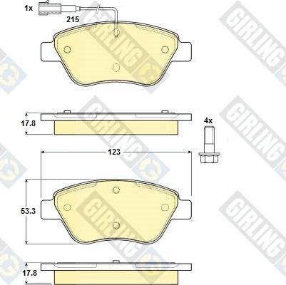 Girling 6114824 - Тормозные колодки, дисковые, комплект autospares.lv