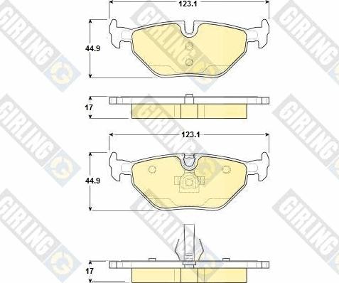 Girling 6114302 - Тормозные колодки, дисковые, комплект autospares.lv