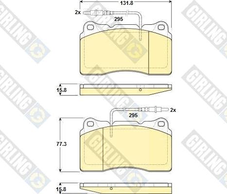 Girling 6114319 - Тормозные колодки, дисковые, комплект autospares.lv