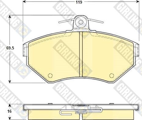 Girling 6114371 - Тормозные колодки, дисковые, комплект autospares.lv