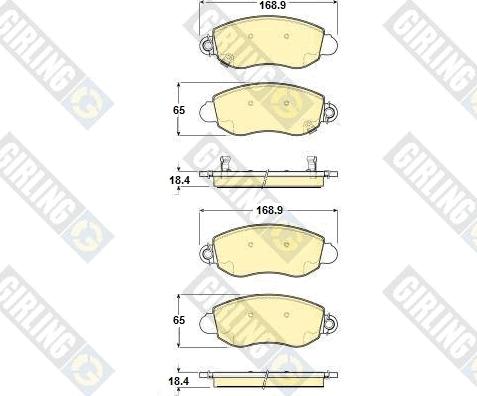 Girling 6114244 - Тормозные колодки, дисковые, комплект autospares.lv