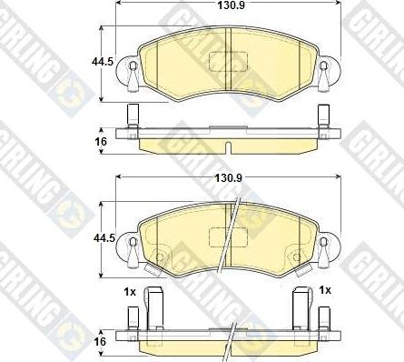 Girling 6114204 - Тормозные колодки, дисковые, комплект autospares.lv