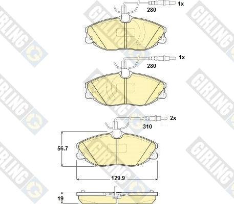 Girling 6114231 - Тормозные колодки, дисковые, комплект autospares.lv