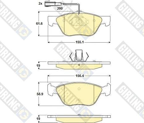 Girling 6114272 - Тормозные колодки, дисковые, комплект autospares.lv